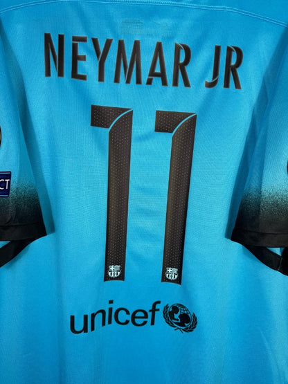 Détail de la typographie du flocage sur le numéro 11 de Neymar JR