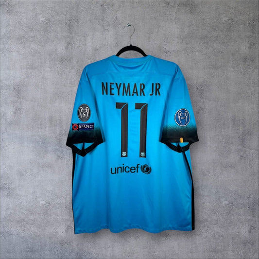 Flocage Neymar JR numéro 11 sur maillot FC Barcelone 2015-2016 Third