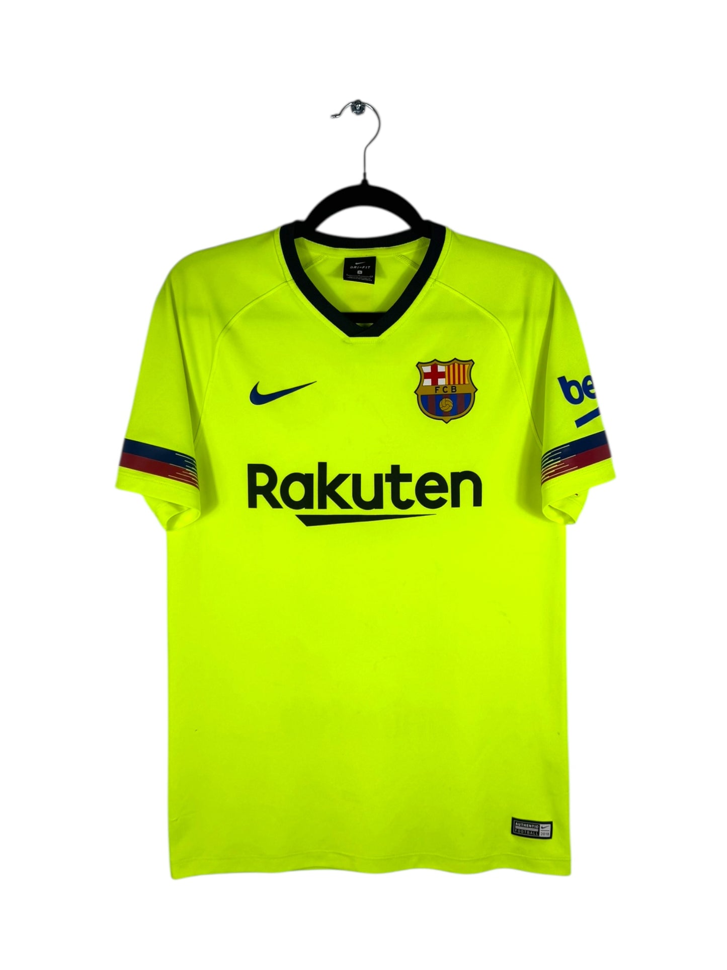 Maillot FC Barcelone 2018-2019 extérieur Nike vue avant sponsor et écusson
