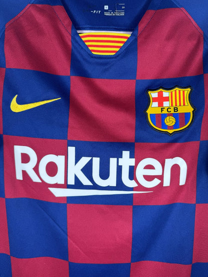 Écusson brodé FCB et col intérieur senyera catalane du maillot FC Barcelone 2019-2020