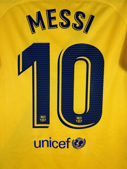Flocage MESSI N°10 bleu marine à trame de points avec écussons Barça