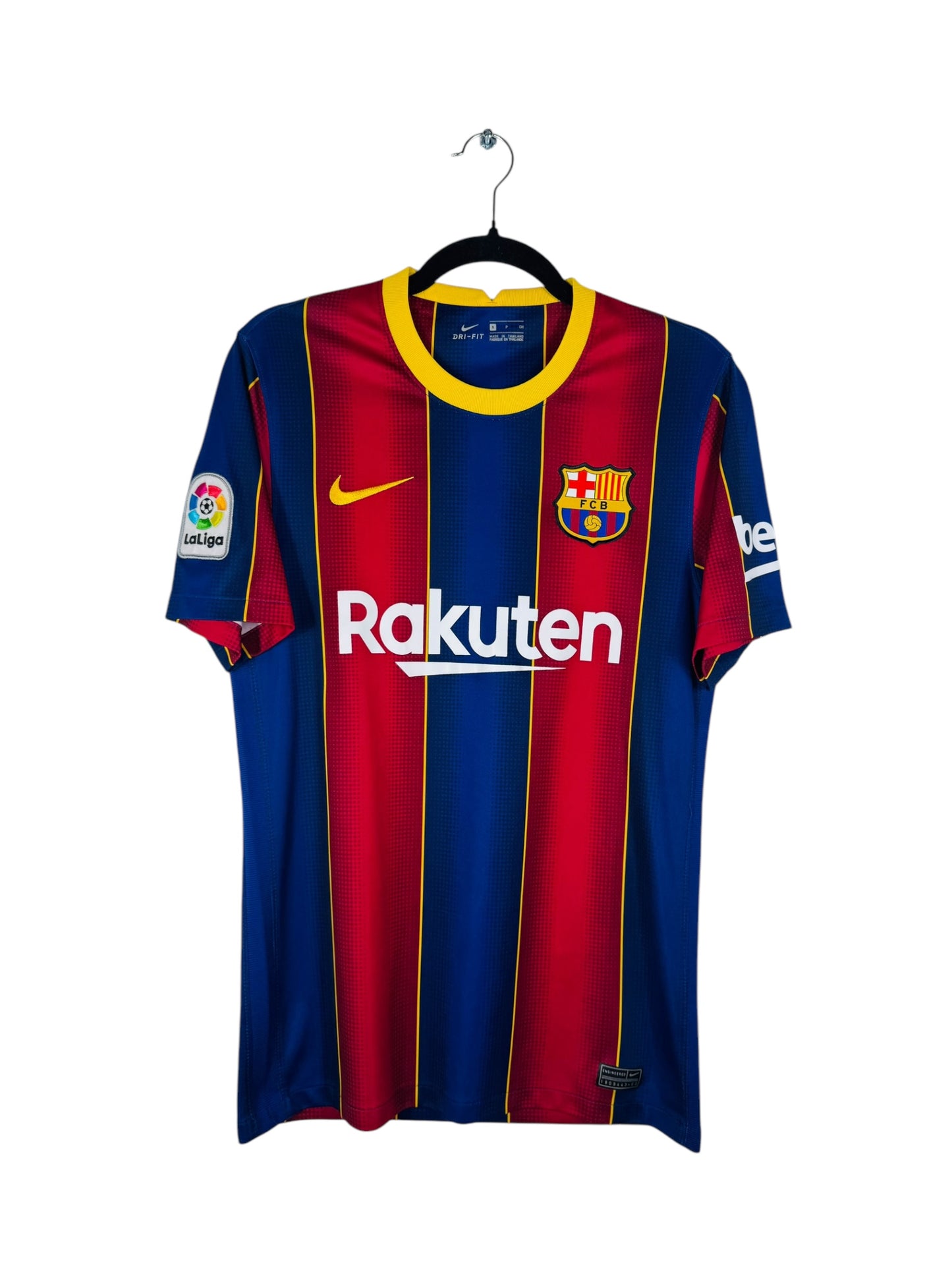 Maillot FC Barcelone 2020-2021 Domicile Nike - Vue avant, taille S, couleur bleu rouge.