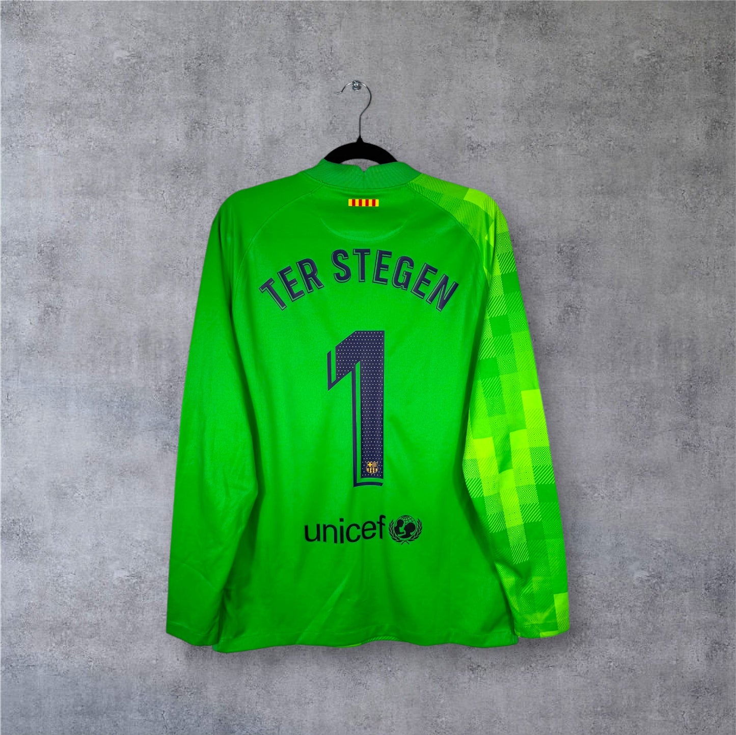 Flocage Ter Stegen numéro 1 sur maillot FC Barcelone 2021-2022 Gardien