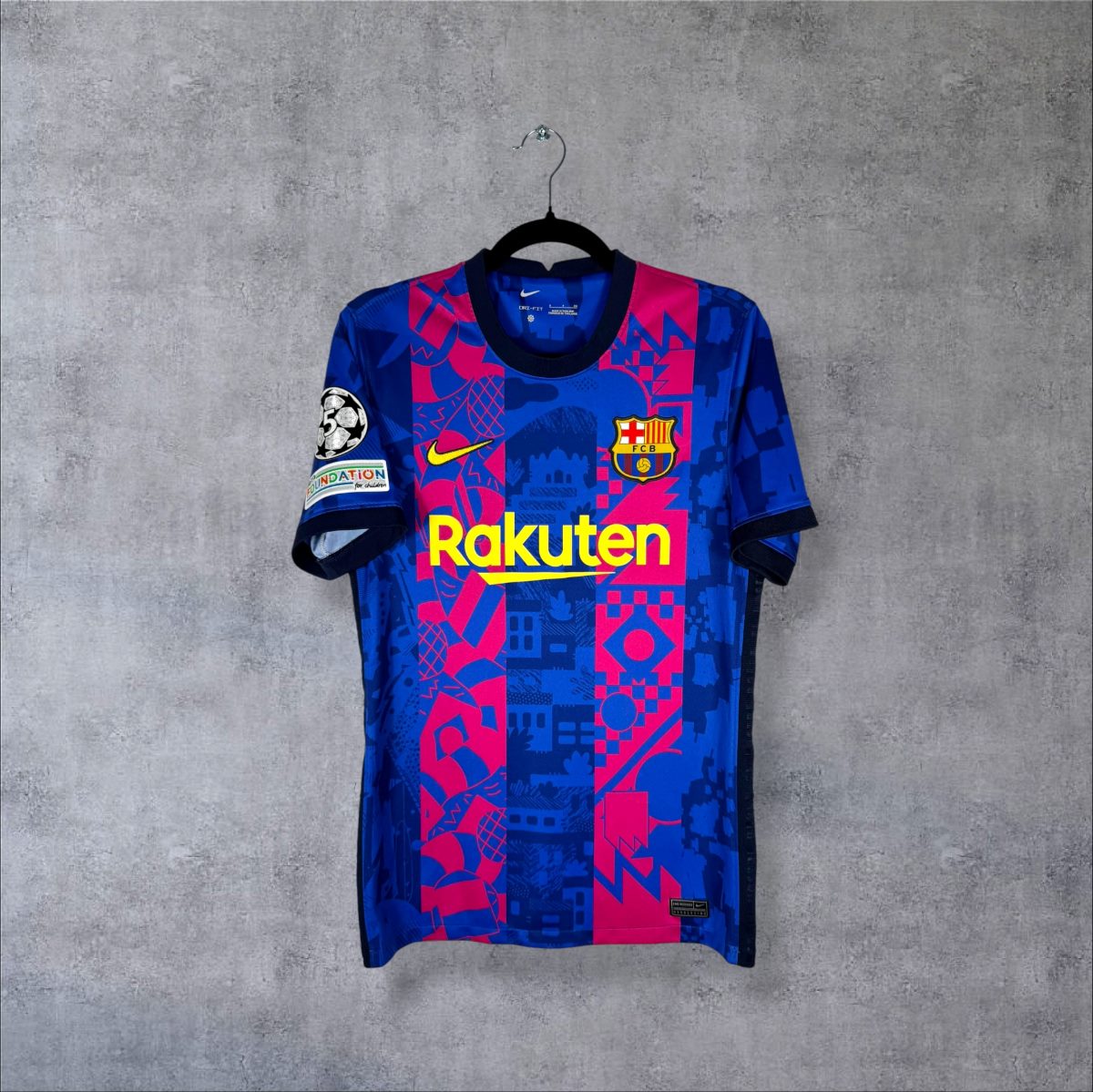 Maillot FC Barcelone 2021-2022 third Nike face Rakuten imprimé mosaïque Barcelone