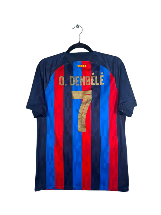Maillot FC Barcelone 2022-2023 domicile Nike Dembélé 7 bleu rouge M vue arrière
