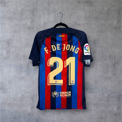 Flocage De Jong numéro 21 sur maillot FC Barcelone 2022-2023 Domicile
