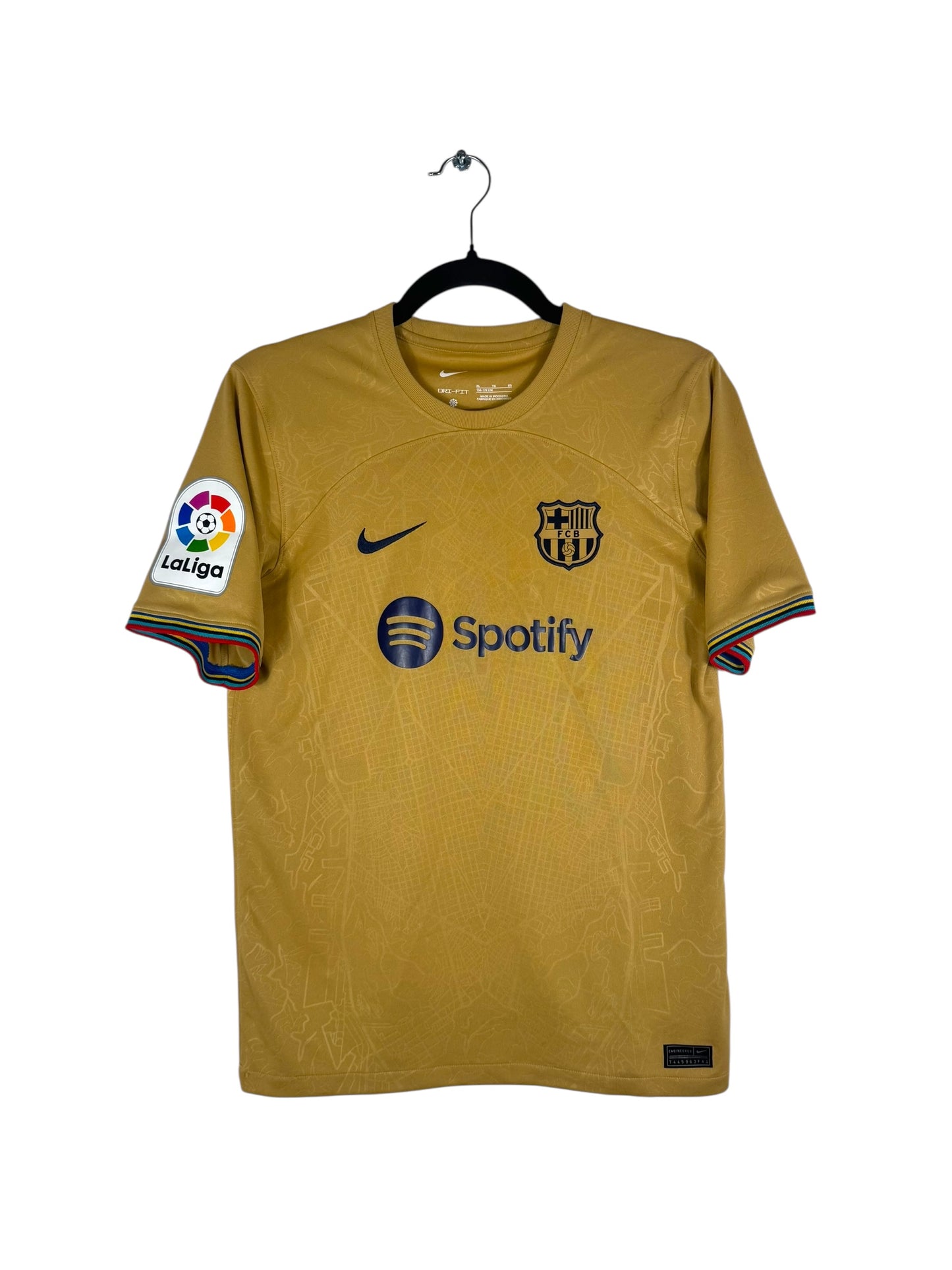 Maillot FC Barcelone 2022-2023 extérieur Nike Lewandowski 9 marron taille S vue avant