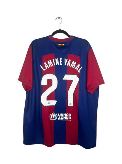 Maillot FC Barcelone 2023-2024 Domicile Nike Lamine Yamal 27 taille XXL