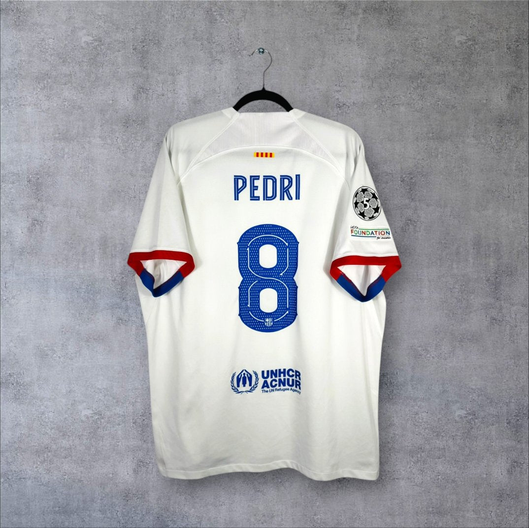 Flocage Pedri numéro 8 sur maillot FC Barcelone 2023-2024 Extérieur