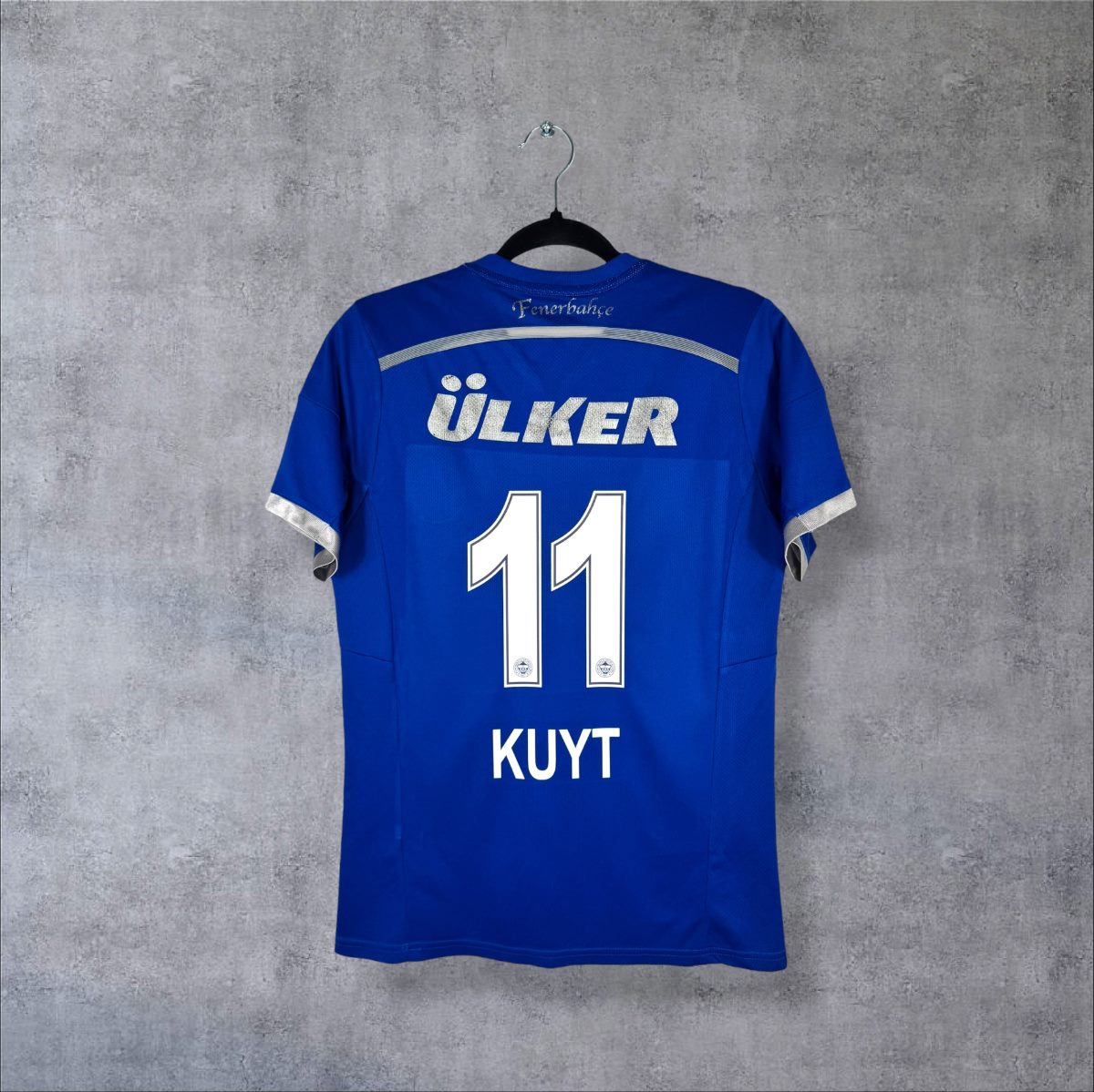 Dos du maillot Fenerbahçe third 2014-2015 bleu avec flocage Kuyt N°11 et sponsor Ülker