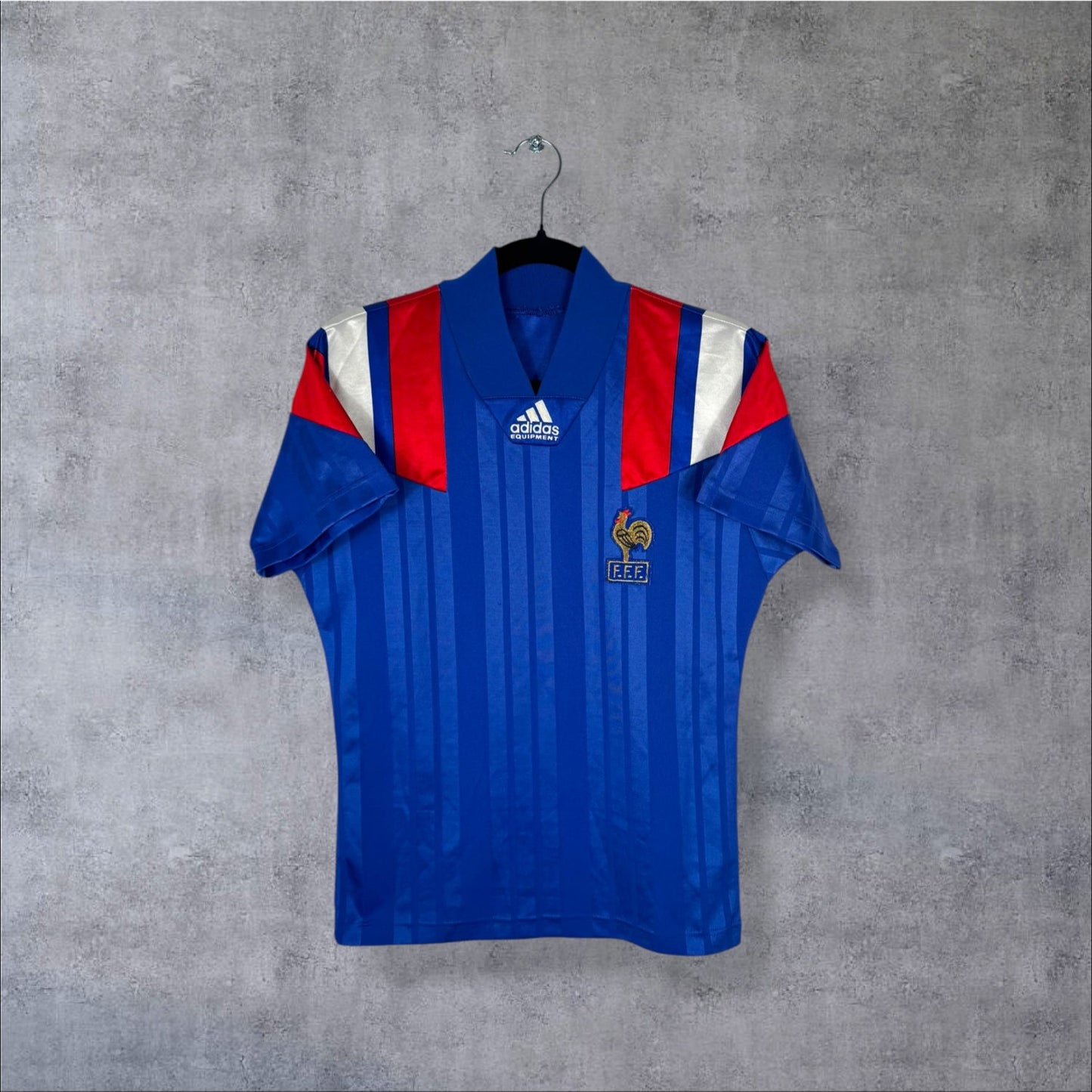 Maillot authentique Équipe de France 1992 Domicile Adidas Equipment vue de face