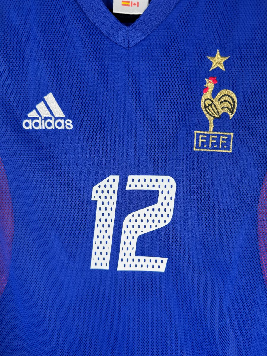 Écusson coq FFF brodé fil doré avec une étoile, maillot France domicile 2002 Henry