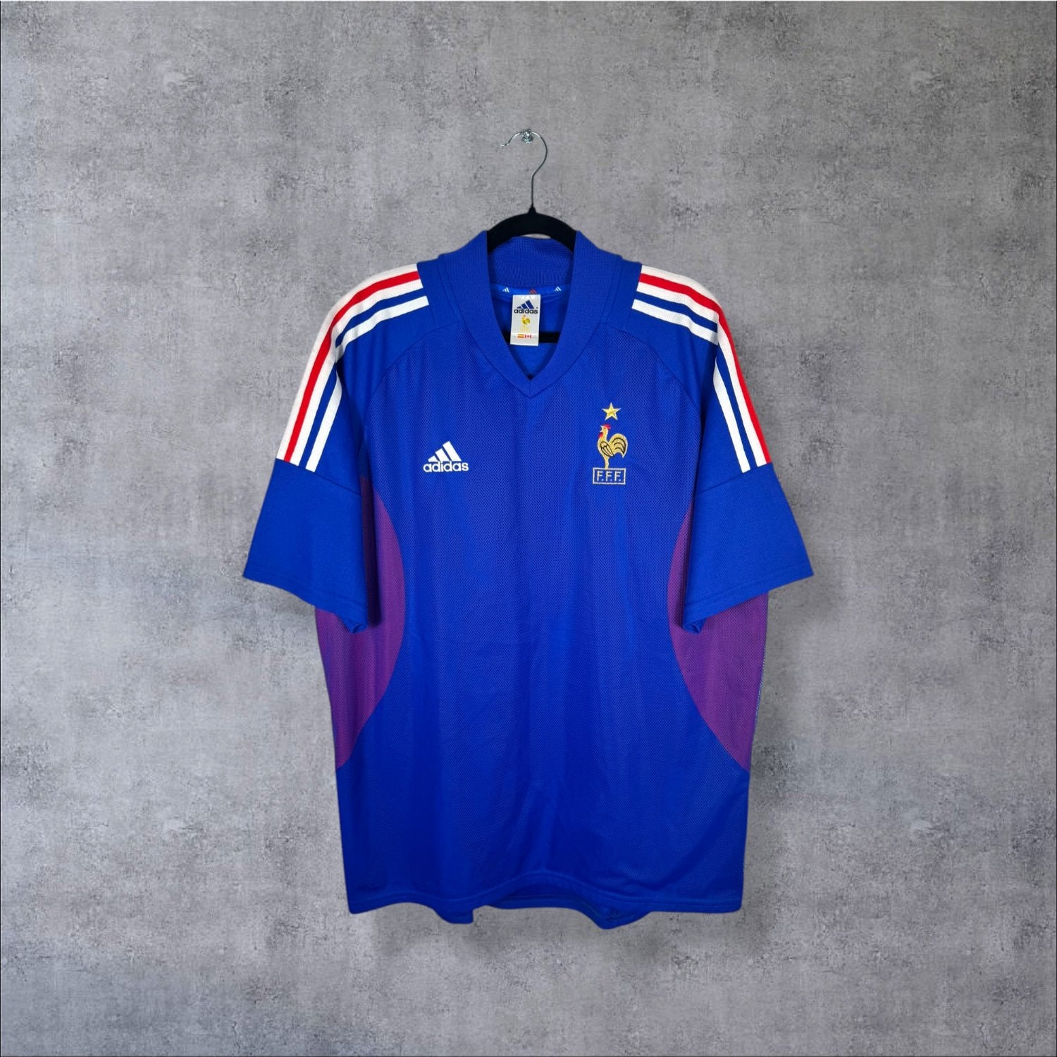Maillot authentique Équipe de France 2002 Domicile Édition Signatures vue de face