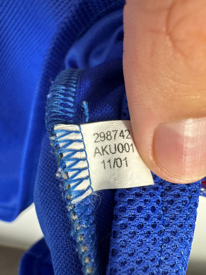 Étiquette adidas code 298742 date 11/01, maillot France domicile 2002