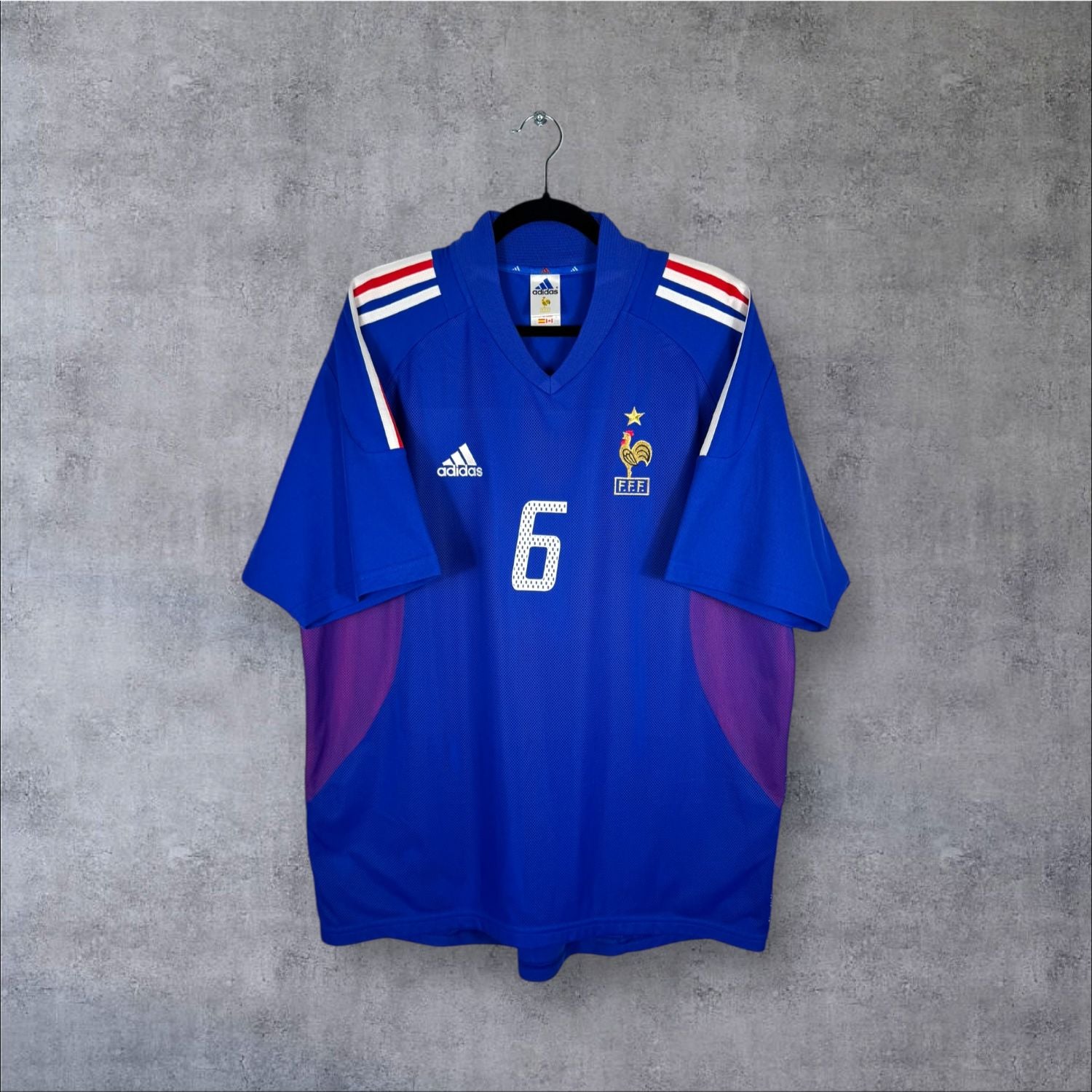 Maillot authentique Équipe de France 2002 Domicile Adidas vue de face