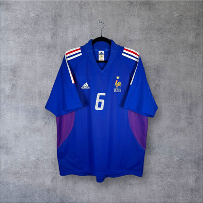 Maillot authentique Équipe de France 2002 Domicile Adidas vue de face
