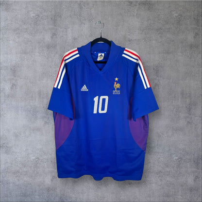 Maillot authentique Équipe de France 2002 Domicile Adidas vue de face