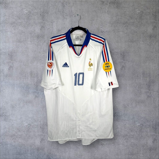 Maillot authentique Équipe de France 2004-2006 Extérieur Adidas vue de face