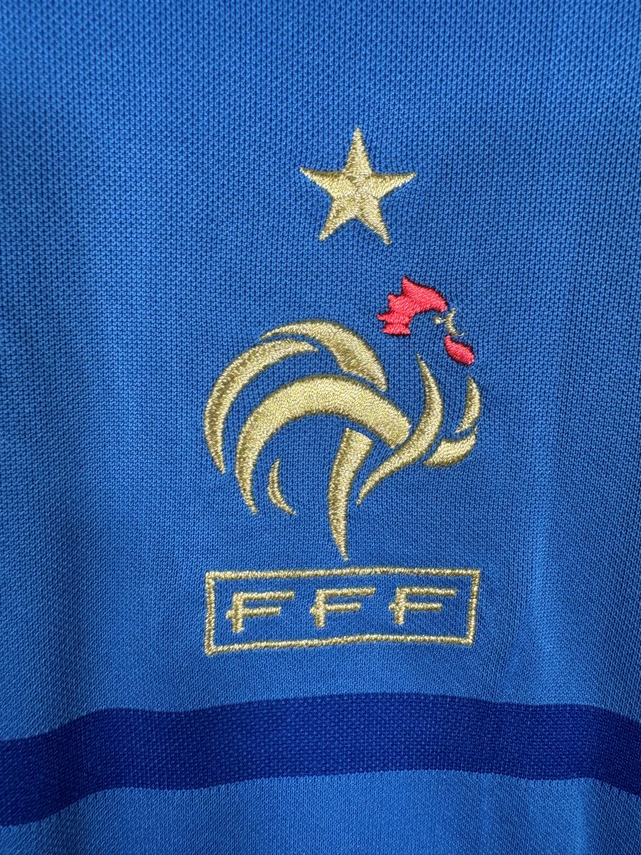 Écusson coq FFF brodé doré avec étoile, maillot équipe de France domicile 2009