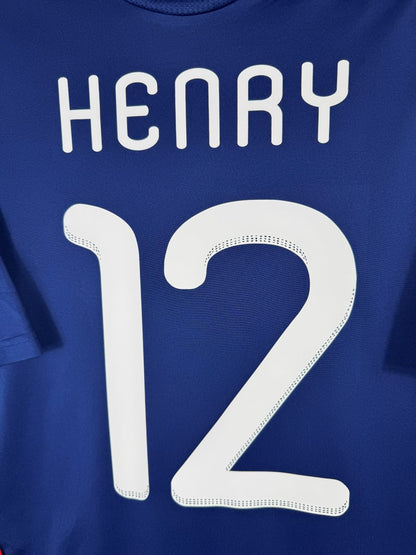 Détail flocage HENRY 12 blanc, maillot France domicile Coupe du monde 2010