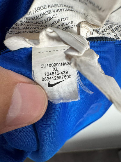 Étiquette intérieure Nike d'authenticité du maillot France 2016 domicile, référence 724615-439 taille XL