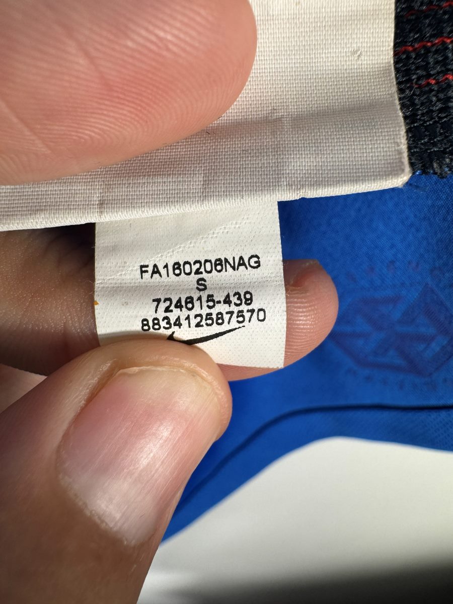 Étiquette Nike d'origine du maillot France 2016-2017 taille S, code produit 724615-439