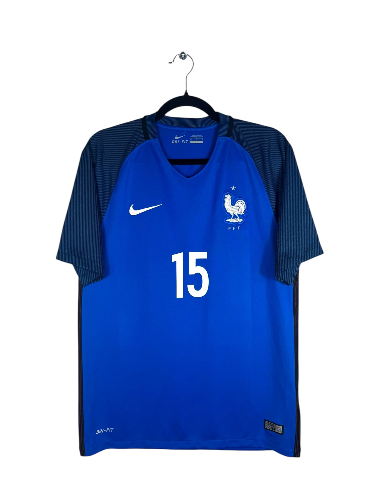 Maillot France 2016 domicile Pogba vue avant logo Nike et FFF