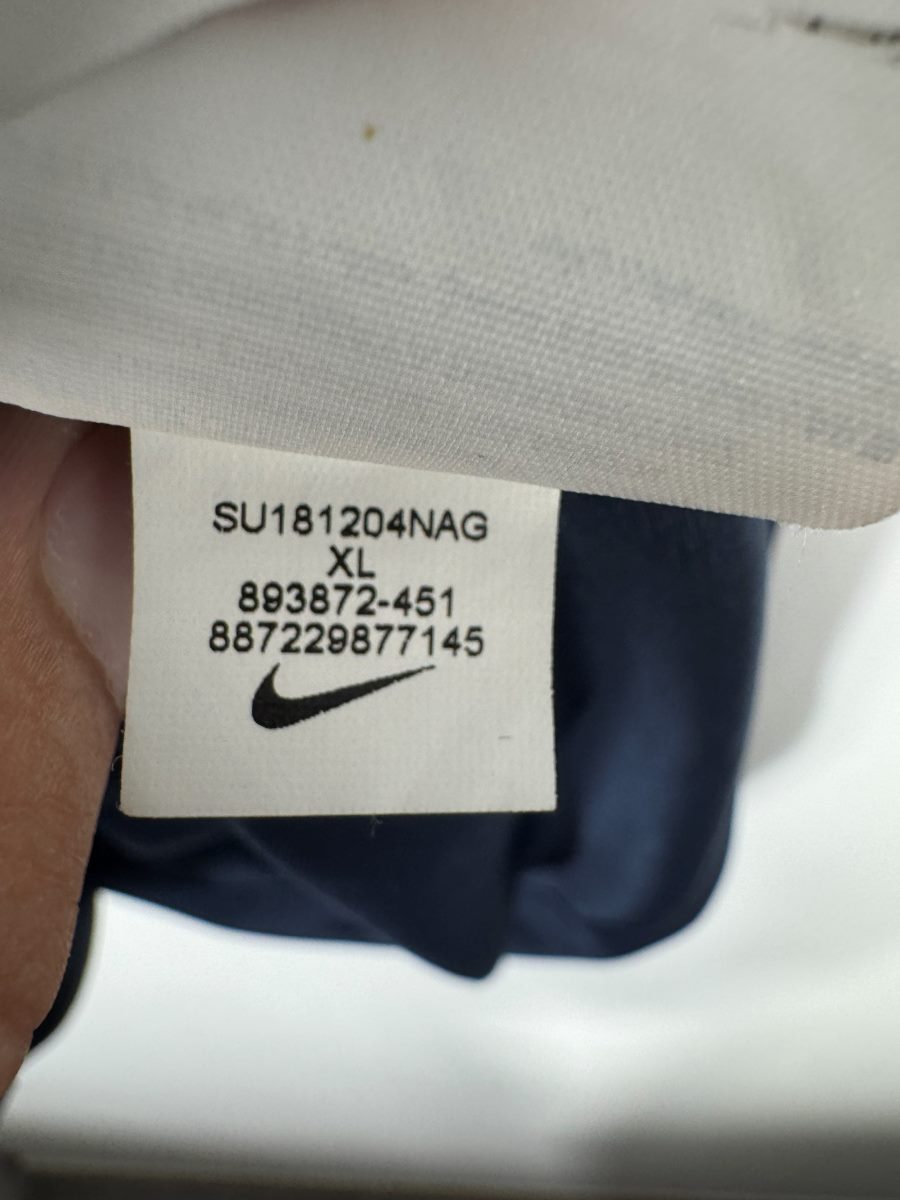 Étiquette Nike d'authenticité du maillot France 2018 domicile, référence 893872-451 taille XL