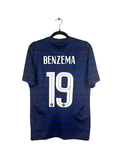 Maillot France 2020-2021 domicile Nike Benzema 9 bleu taille S vue arrière