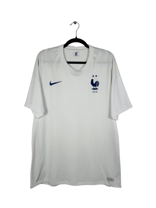 Maillot France 2020 Extérieur Nike - Vue avant, taille XL, couleur blanc.