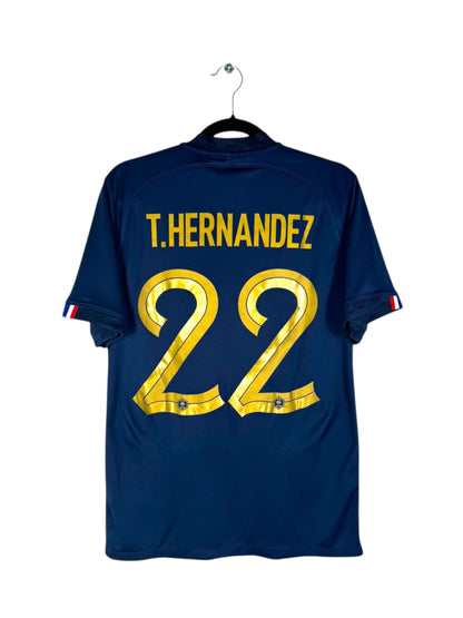 Dos maillot France 2022 flocage officiel T.Hernandez 22 doré.