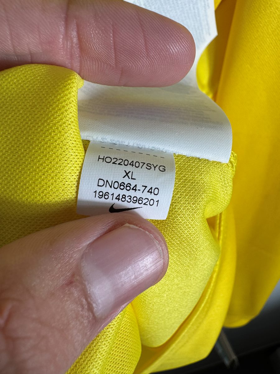Étiquette cousue Nike DN0664-740 taille XL du maillot gardien France 2022