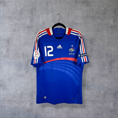 Maillot France Euro 2008 Domicile authentifié Adidas bleu royal flocage Thierry Henry N°12 patches Euro 2008 ère Domenech taille L
