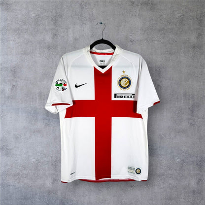 Maillot authentique Inter Milan 2007-2008 Extérieur Centenaire Nike vue de face