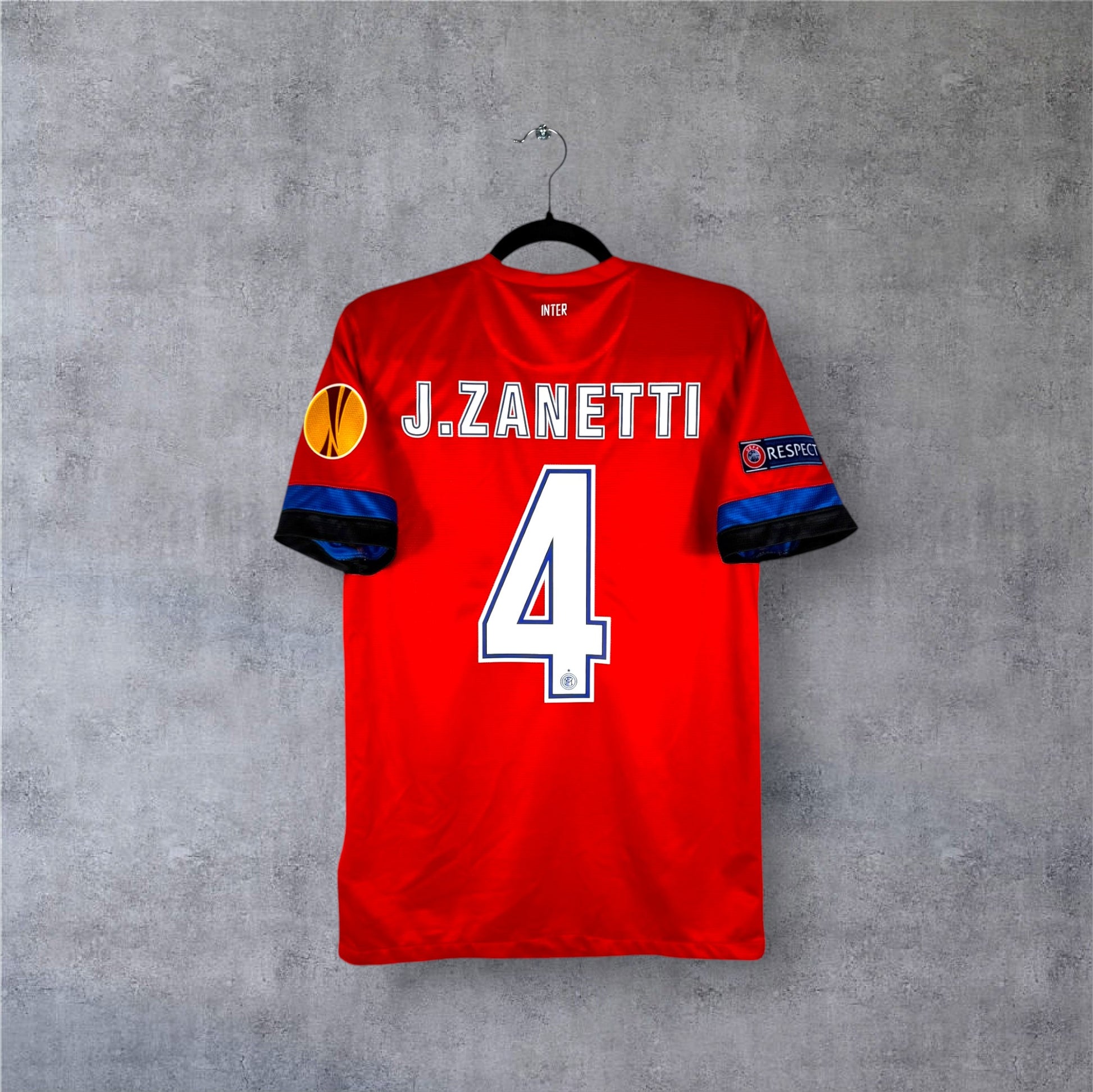 Flocage Zanetti numéro 4 sur maillot Inter Milan 2012-2013