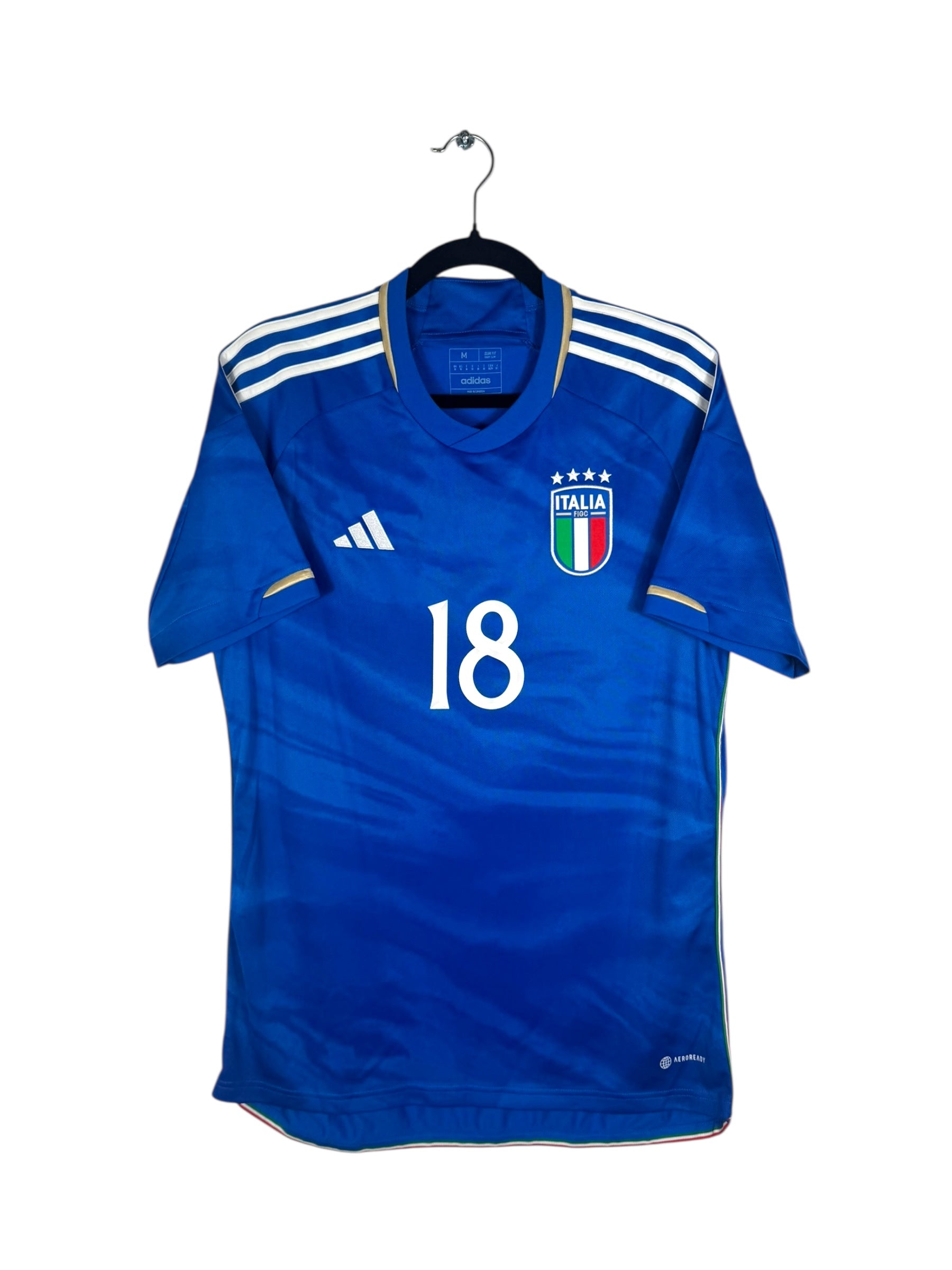 Maillot Italie 2023-2024 domicile Adidas Barella 18 taille M vue avant
