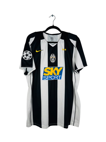 Maillot Juventus 2004-2005 Domicile Nike - Vue avant, taille XL, couleur blanc et noir.