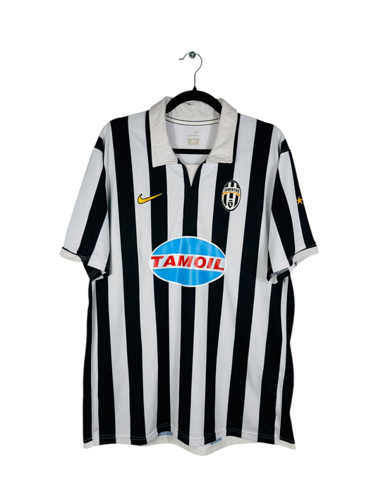 Maillot Juventus 2007-2008 Domicile Nike - Vue avant, taille XL, couleurs blanc et noir.