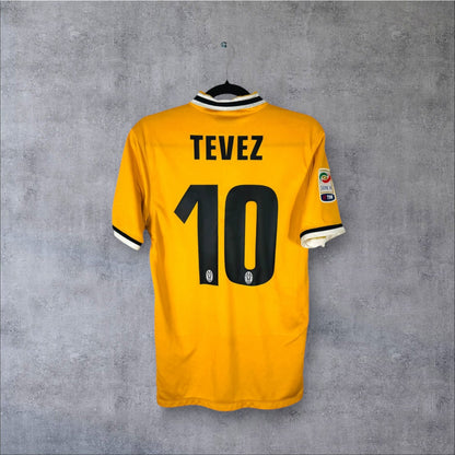 Flocage Tevez numéro 10 sur maillot Juventus 2013-2014 Extérieur jaune
