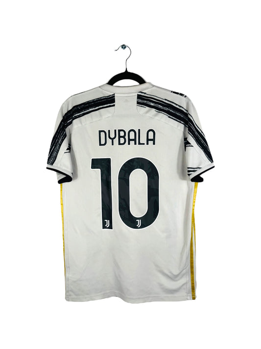 Maillot Juventus 2020-2021 domicile Adidas Dybala 10 blanc noir doré taille M vue arrière
