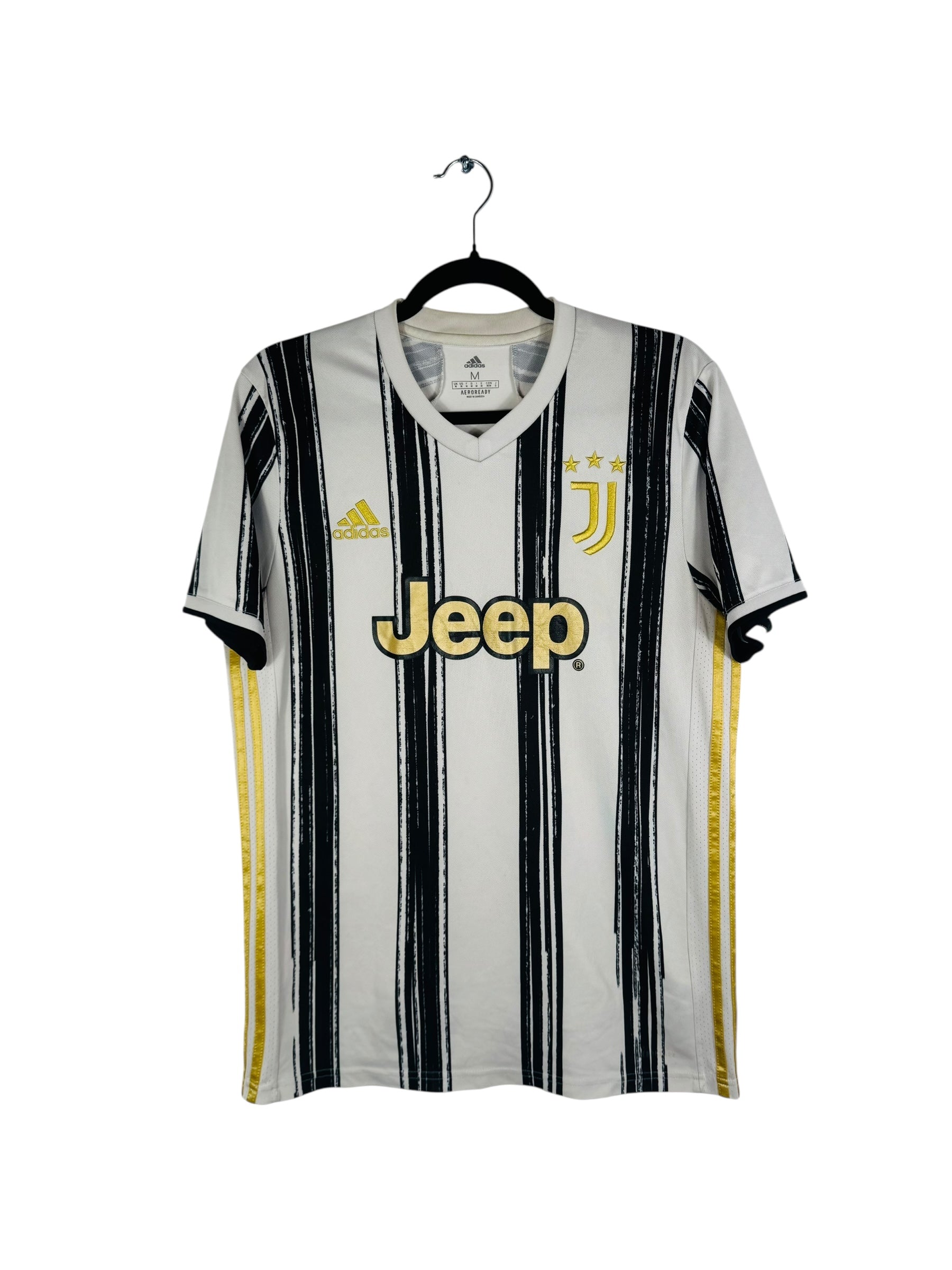 Maillot Juventus 2020-2021 domicile Adidas Dybala 10 blanc noir doré taille M vue avant