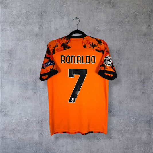 Maillot Juventus 2020-2021 third orange dos flocage Ronaldo N°7 starball UEFA