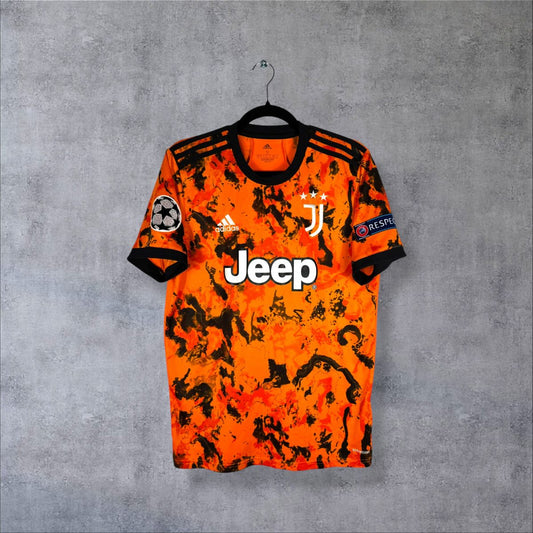 Maillot Juventus 2020-2021 third adidas face Jeep motif marbré orange et noir