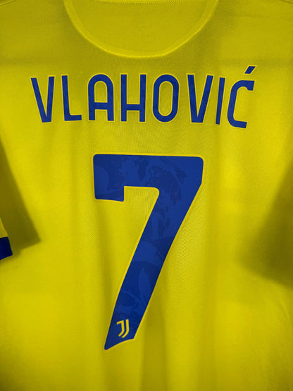 Détail de la typographie du flocage sur le numéro 7 de Dušan Vlahović