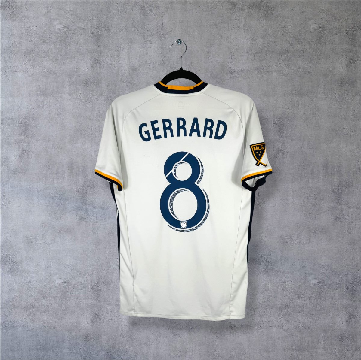 Maillot LA Galaxy 2016-2017 domicile blanc, dos floqué Gerrard 8, patch MLS