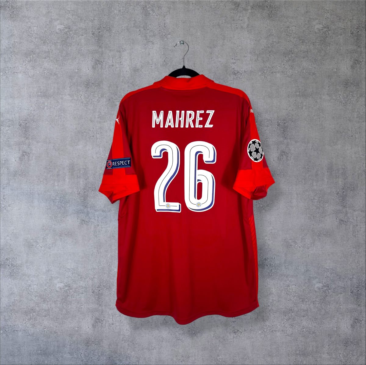Maillot Leicester City 2016-2017 extérieur vue dos flocage Mahrez N°26