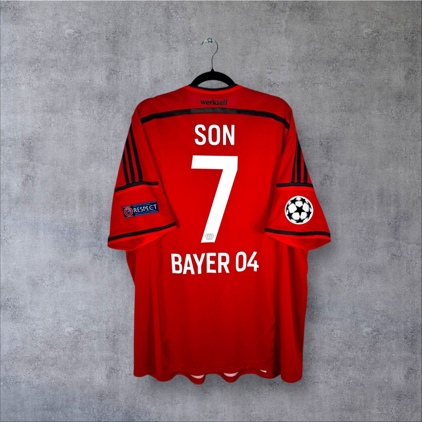 Flocage Son numéro 7 sur maillot Bayer Leverkusen 2014-2015 Domicile
