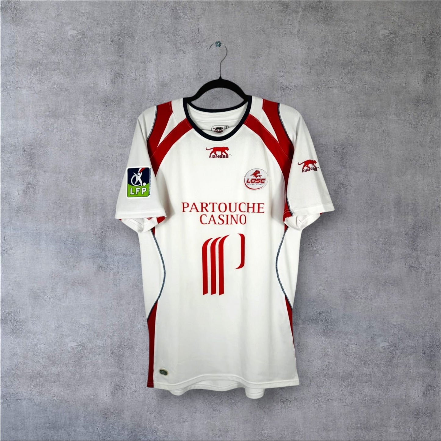Maillot authentique LOSC Lille 2007-2008 Extérieur Airness blanc vue de face