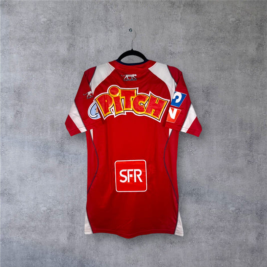Dos du maillot LOSC avec les sponsors officiels Coupe de France Pitch et SFR.