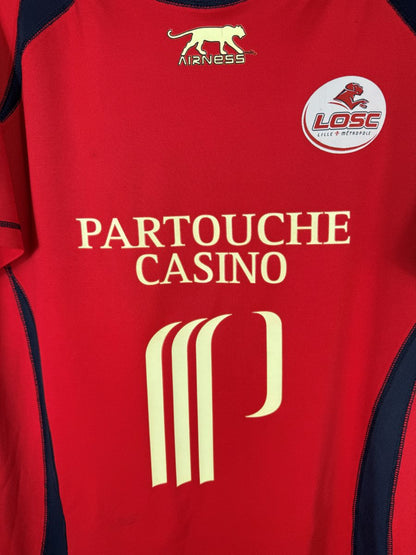 Écusson LOSC Lille Métropole, panthère Airness et sponsor Partouche, maillot 2006-2007